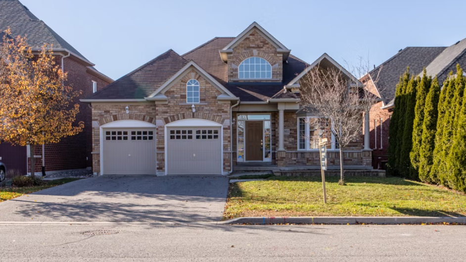 classic brown and white brick house