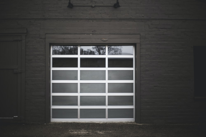 a brown garage door