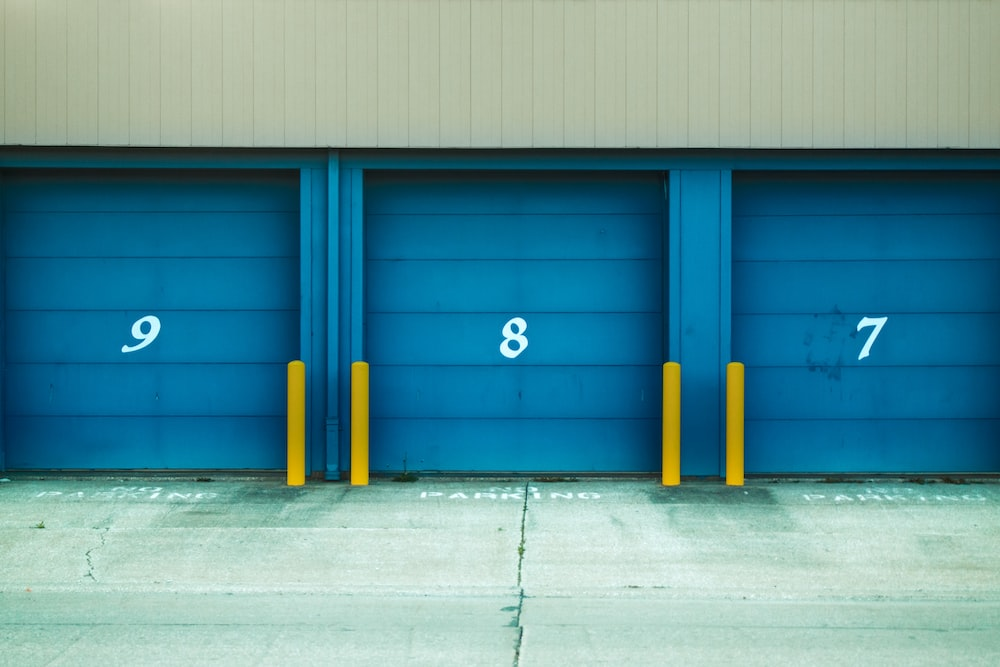 commercial blue garage doors
