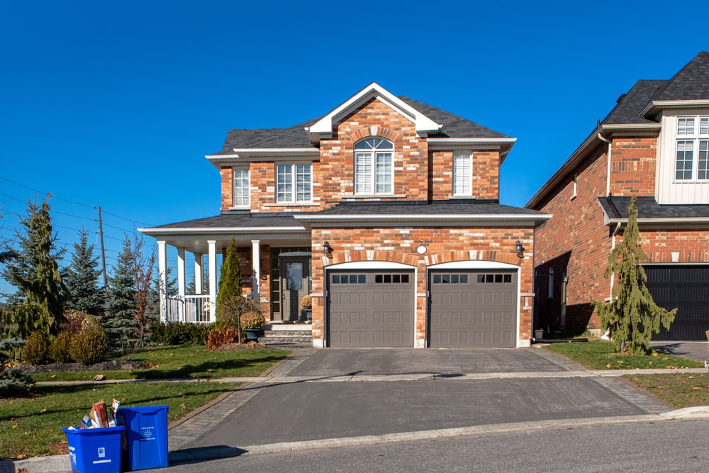 a house with two garage doors