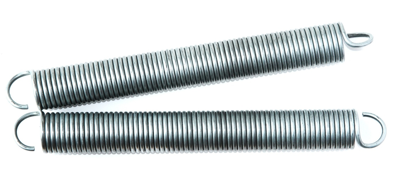 A pair of extension springs