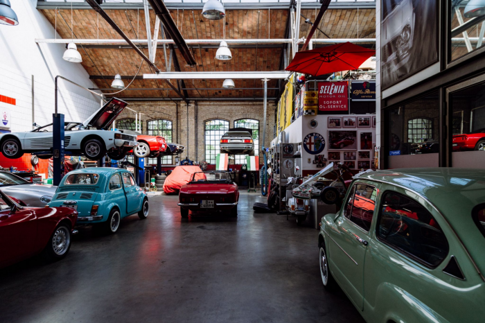 view from inside the garage 